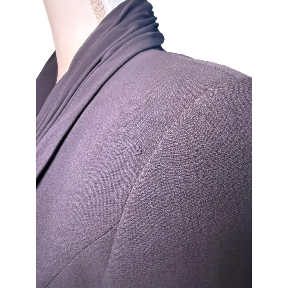 Dark Navy Escada Draped Blazer Rhinestone Clasp Evening Formal, Size 40 - Picture 7 of 8